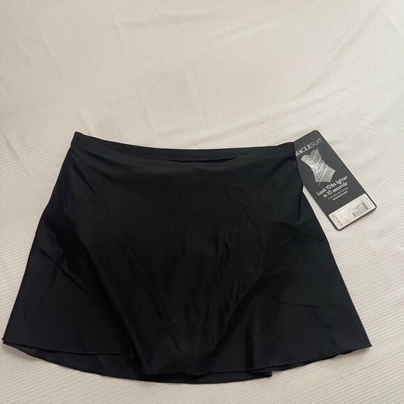 NWT Miraclesuit Black Swim Skirt Skirted Bottom Size 10 New - Picture 1 of 8